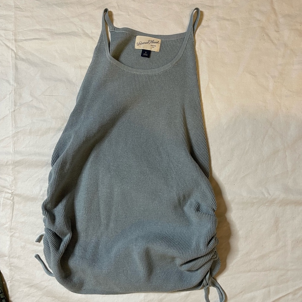 Knit Sweater Tank with Adjustable Side Ties